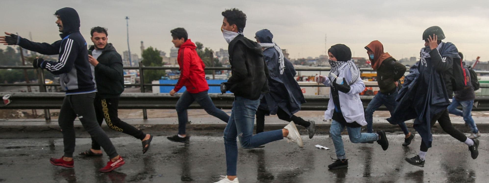 Iraqi protesters on Mohammad al-Qasim highway in east Baghdad on January 22, 2020. Photo: Ahmad al-Rubaye/AFP