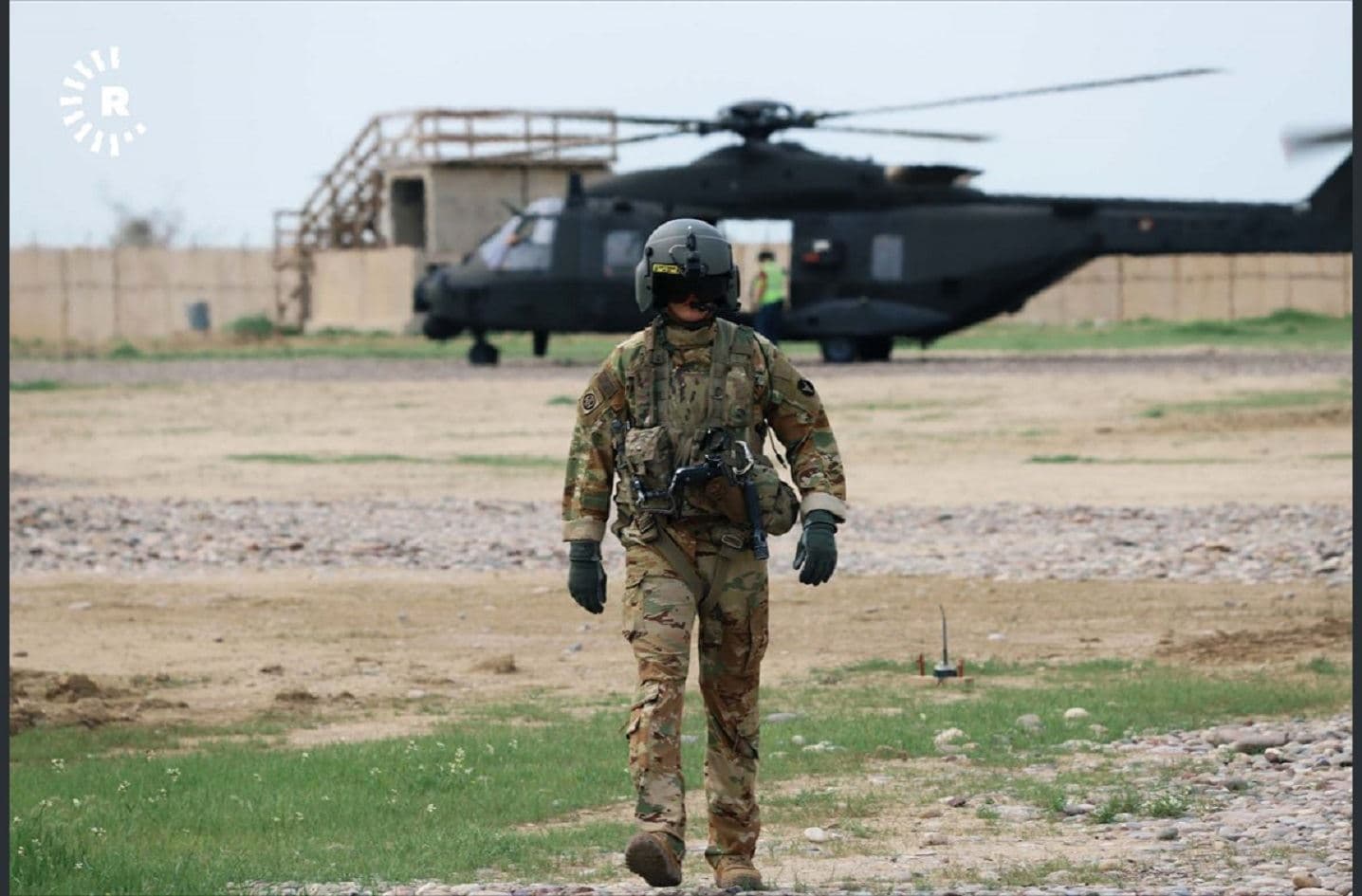 US soldier on day of Qayyarah Airfield West handover. Photo: Fazel Hawramy / Rudaw 