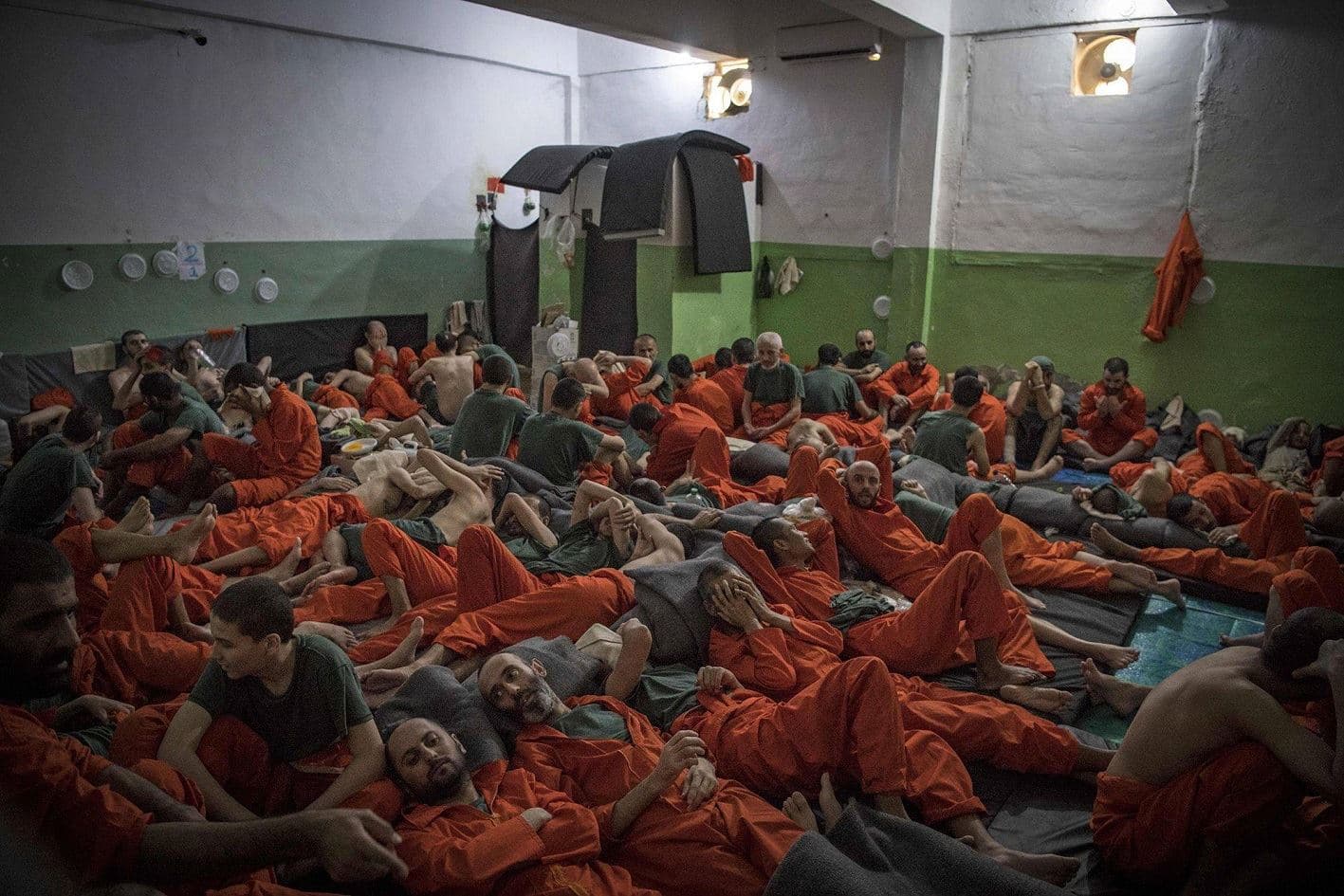 Suspected ISIS militants at a prison in northeast Syria in October 2019. Photo: AFP