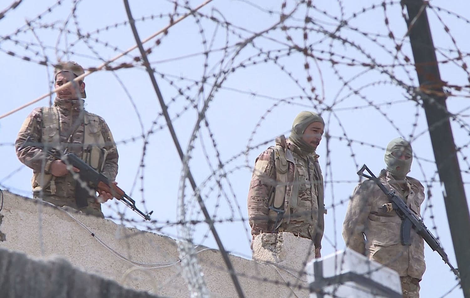 SDF forces at Sanaa prison in Hasakah on March 31, 2019. Photo: Rudaw