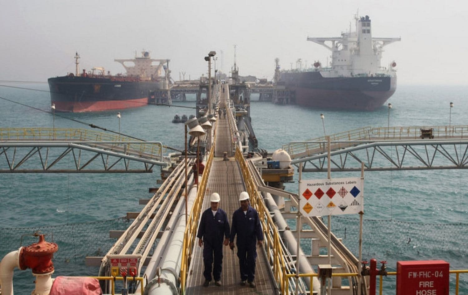 Tankers docked at the Al Basrah Oil Terminal off the coast of Iraq. File photo: AFP