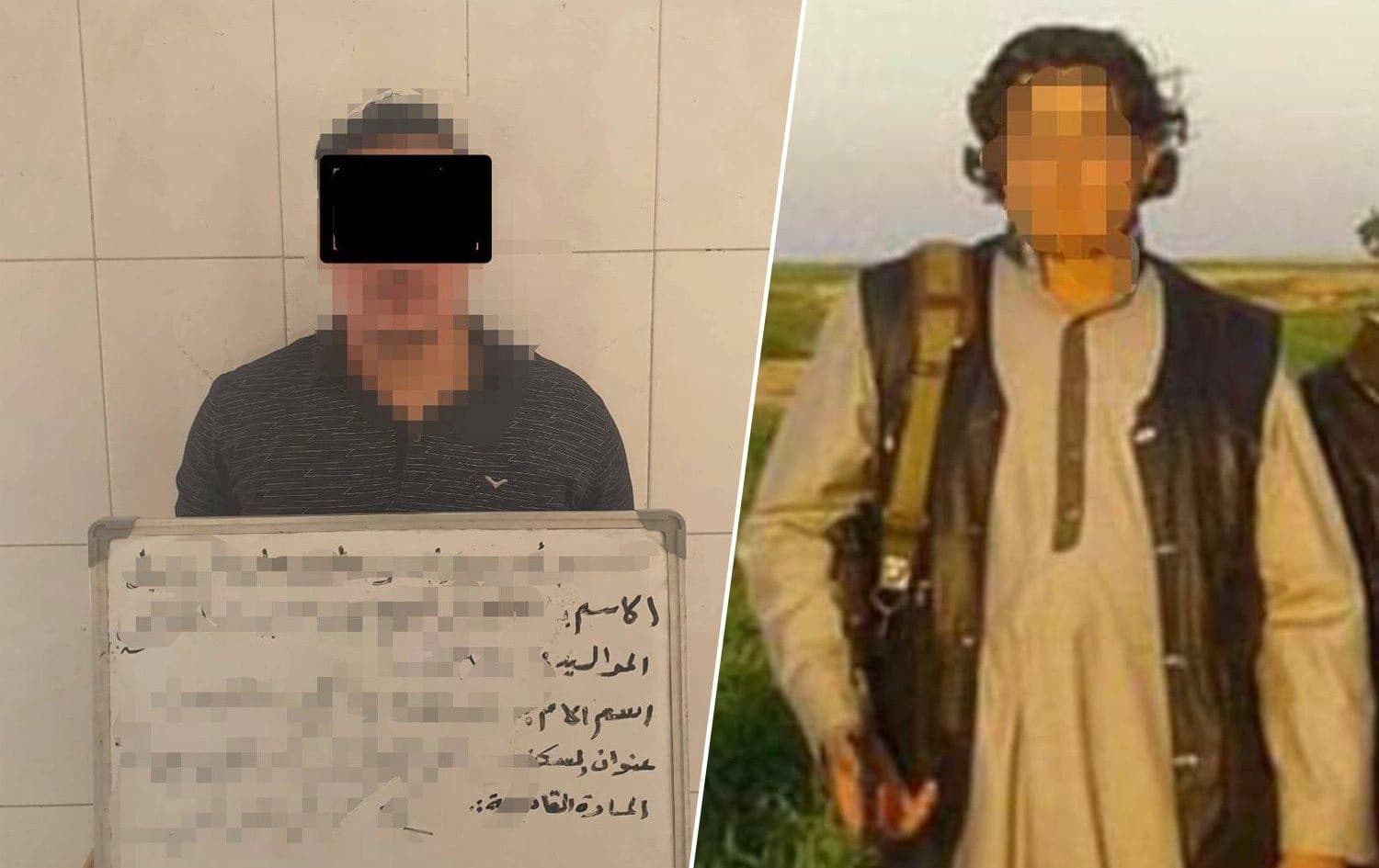Photos published by the Iraqi Security Media Cell purportedly show the unnamed Islamic State (ISIS) executor captured on April 27, 2020. Composite image: social media 