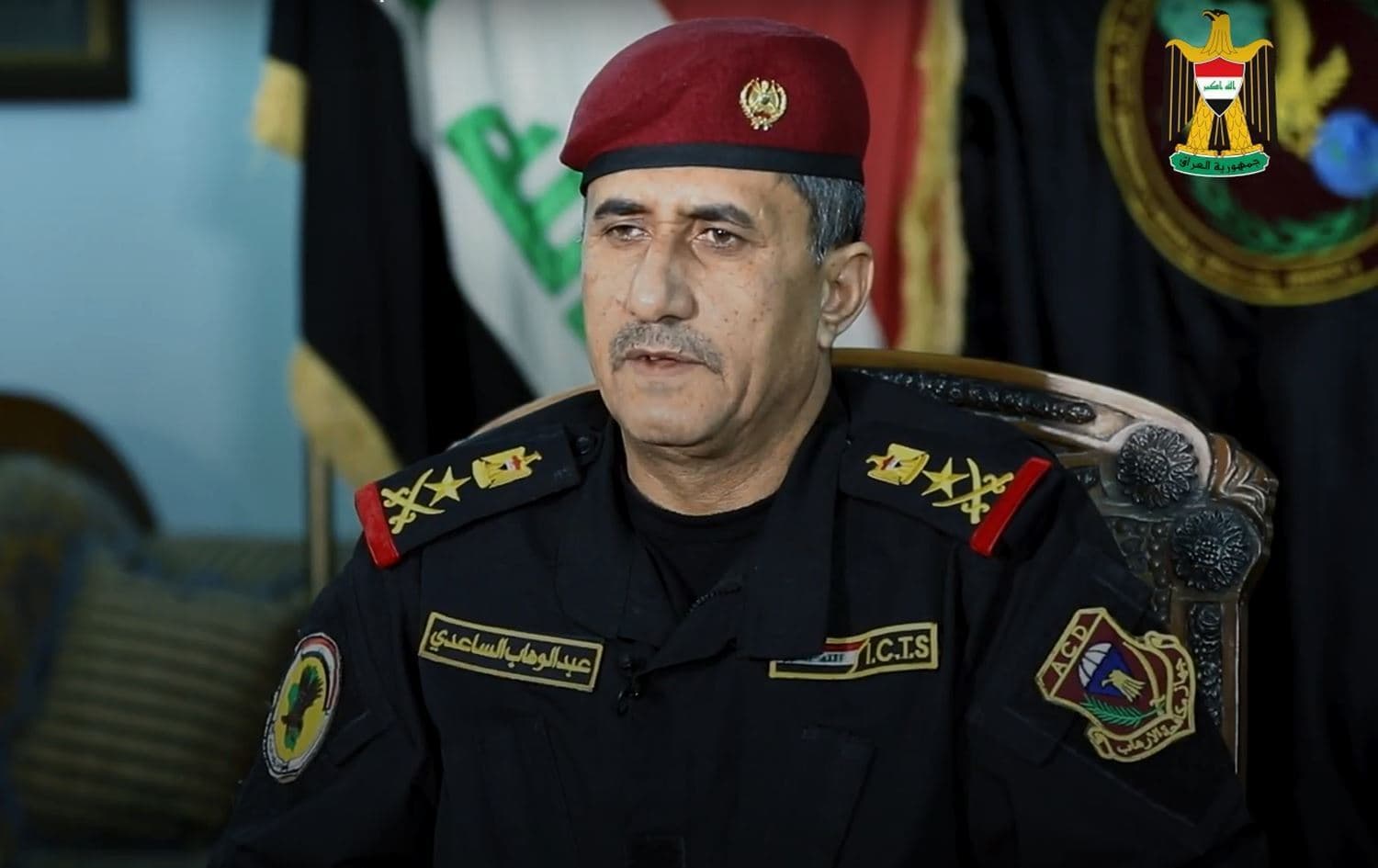 Lt.Gen Abdul Wahab al-Saadi speaks in an Iraqi government video published on December 12, 2018. Photo: Iraqi government   