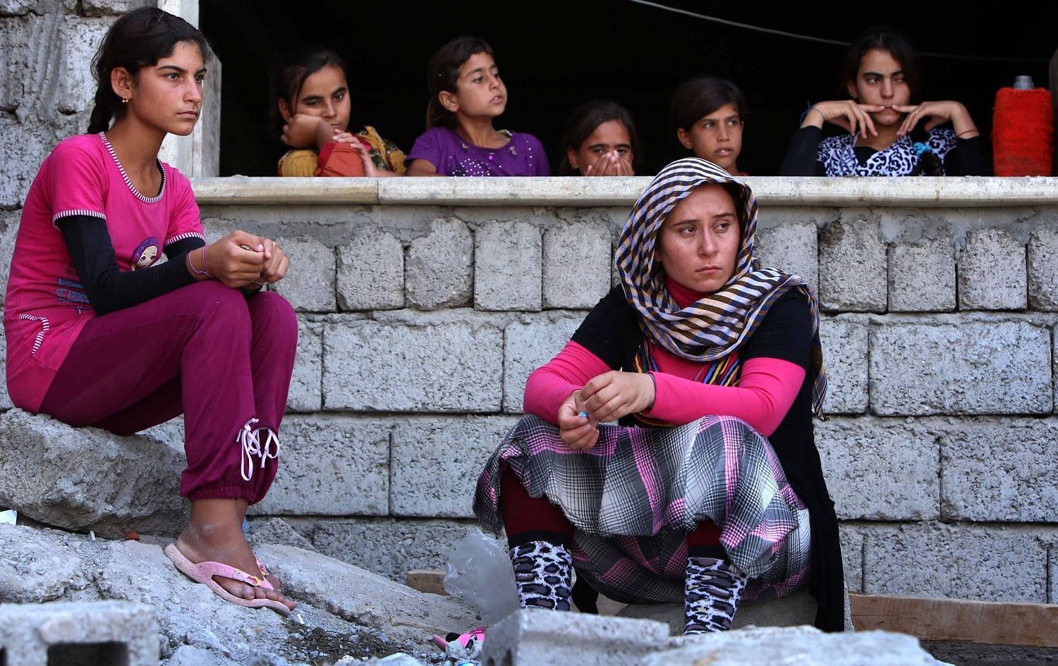 Displaced Yezidi women and girls in Duhok, Kurdistan Region. File photo: Safin Hamed / AFP