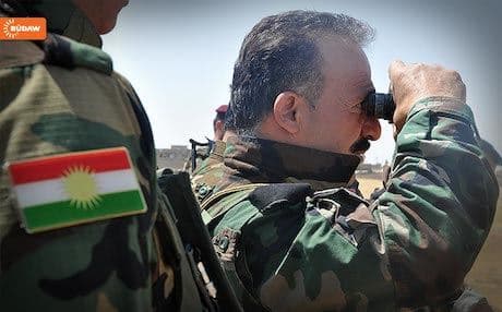 A Peshmerga officer on the frontlines. Photo: Rudaw