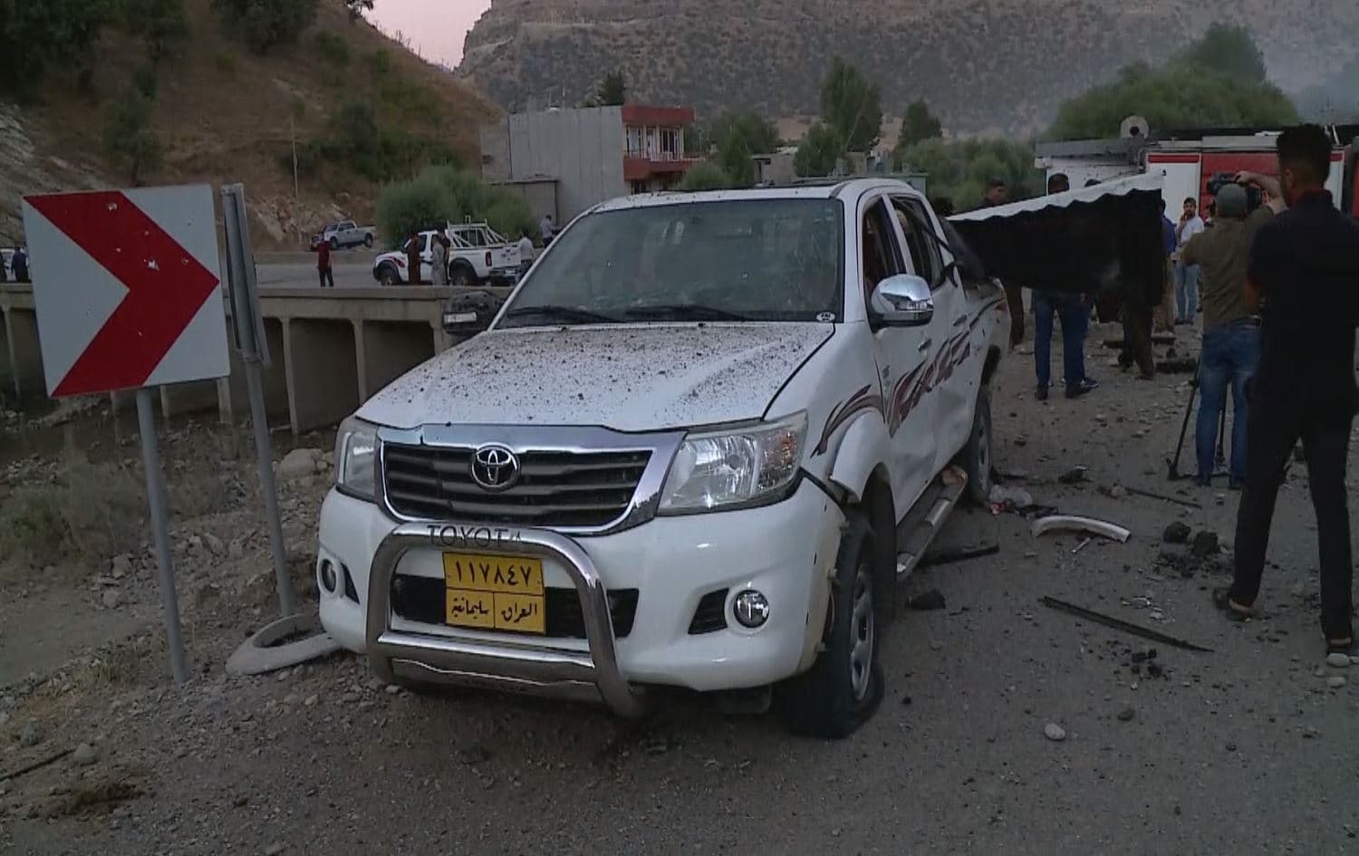 The aftermath of the airstrikes that targeted Kuna Masi resort in Sharbazhir town in Sulaimani province on Thursday. Photo submitted to Rudaw