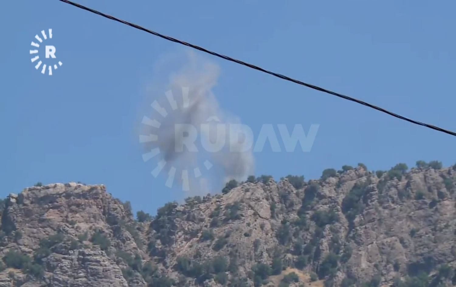 Turkish airstrike on Mount of Khamtir in Darkar, in Zakho, Duhok province. Photo source: Rudaw