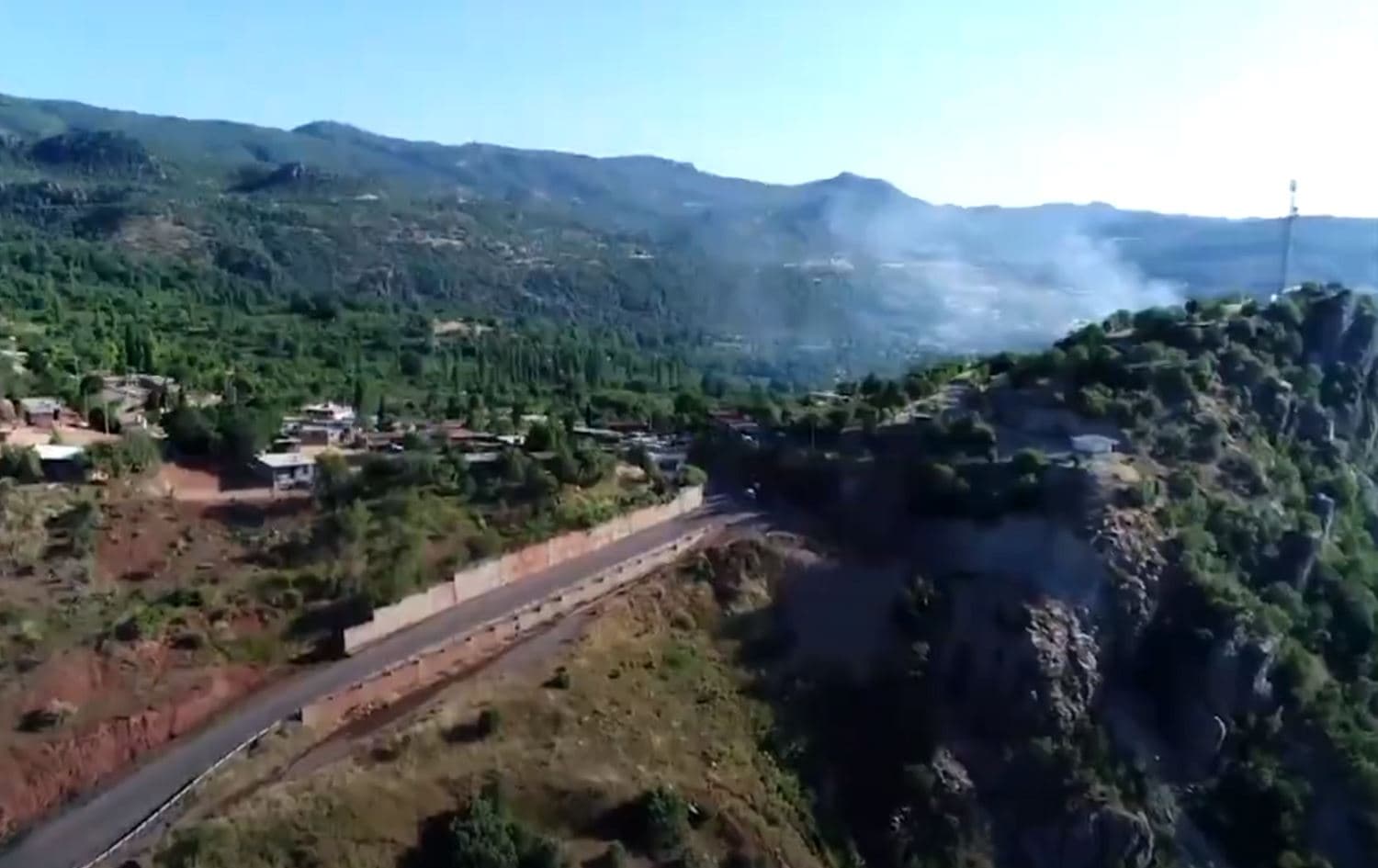 Smoke rises after Turkish bombardment of Zakho district on July 1, 2020. Photo: Rudaw 
