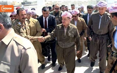 Kurdistan Region President Massoud Barzani arriving in Kirkuk on Thursday, June 26, 2014. Photo: Rudaw
