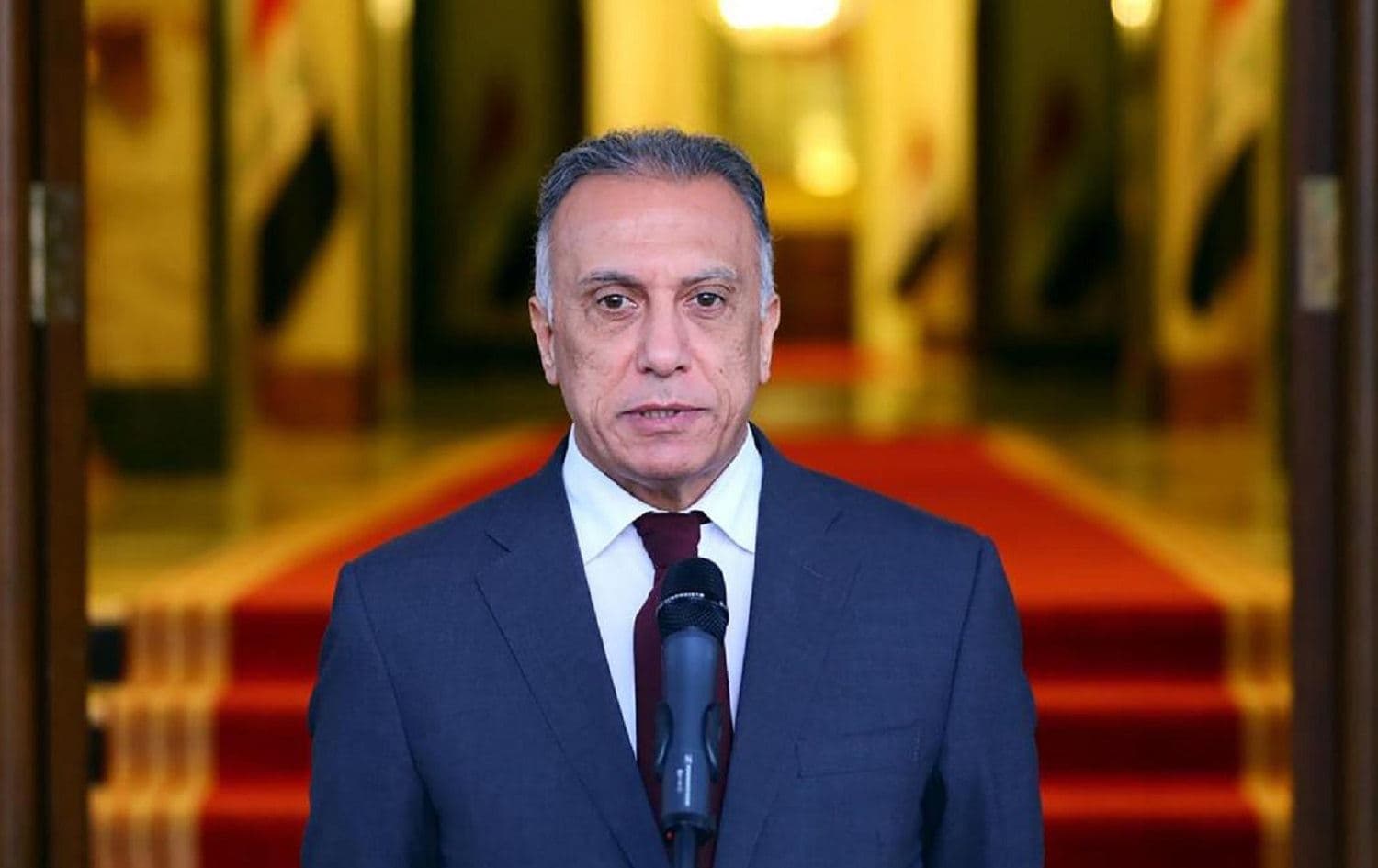 Prime Minister Mustafa al-Kadhimi speaks in Baghdad in May 2020. File photo: AFP