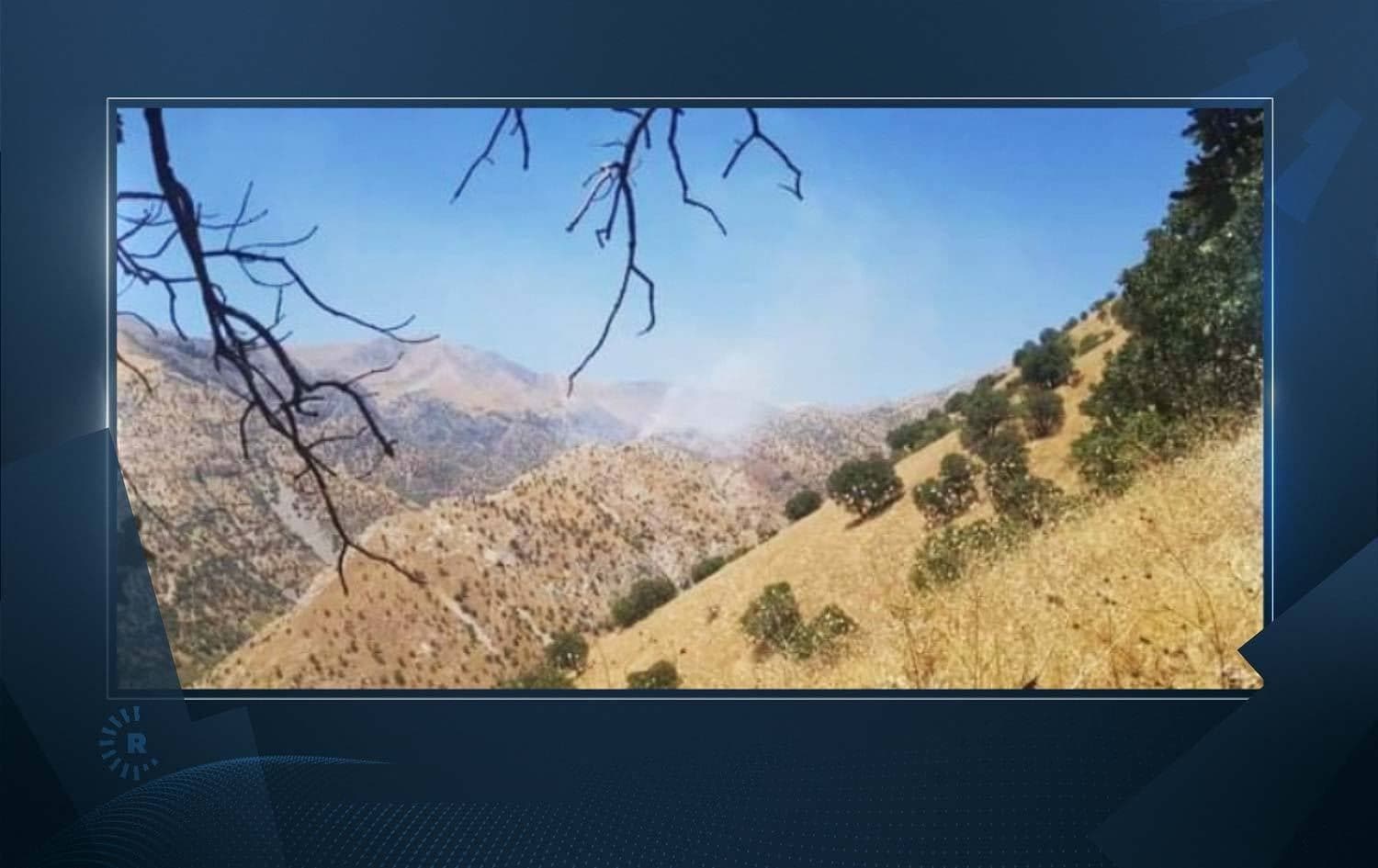 Smoke rises from the site of bombing by an aircraft in the Sharbazher district of Sulaimani on August 4, 2020. Photo submitted to Rudaw