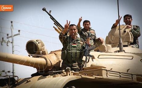 Peshmerga forces arriving in Kirkuk.
