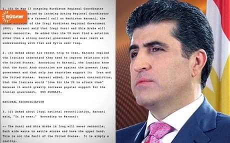 Belgenameya Wikileaks û Nêçîrvan Barzanî