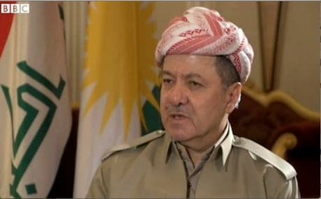 Kurdistan Region President Massoud Barzani speaking to the BBC.