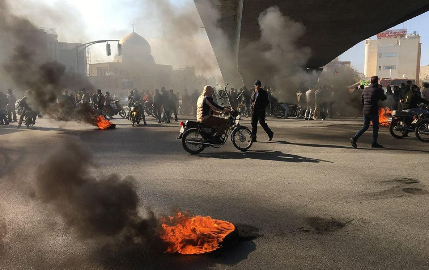 Iranians protest against a fuel-price hike in the central city of Isfahan in November 2019. File photo: AFP