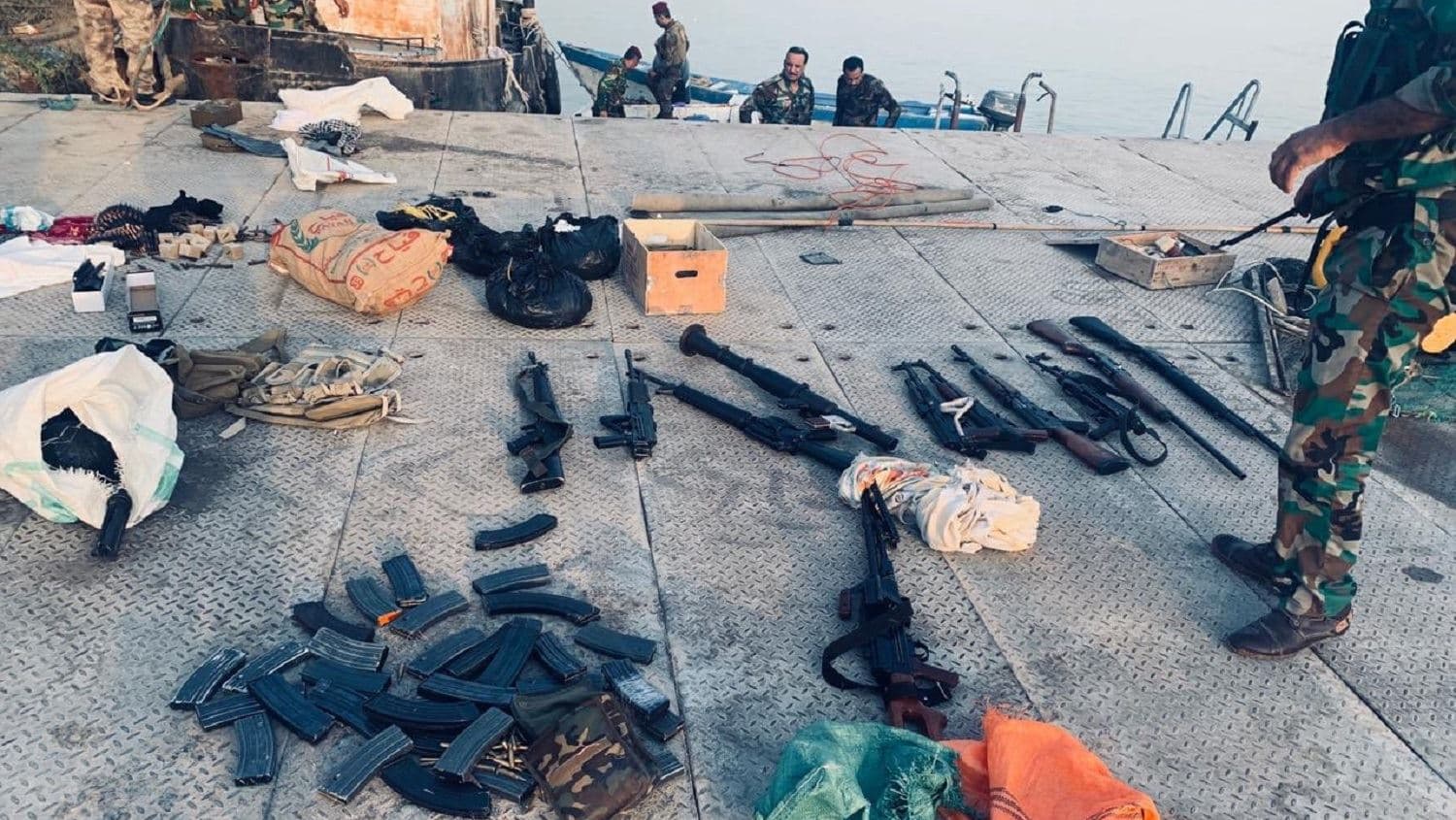 Weaponry detained in raids in Iraq on September 5, 2020. Photo: Yehia Rasool on Twitter