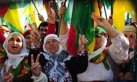 PKK supporters in Turkey wave Kurdish flags. Photo AFP