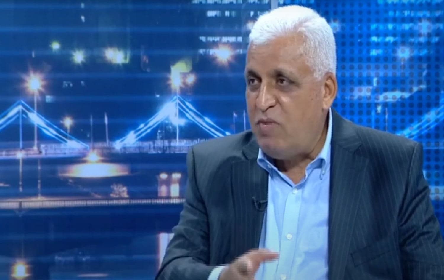 Faleh al-Fayyad being interviewed on Iraqi state media. Photo: Al-Akhbaria
