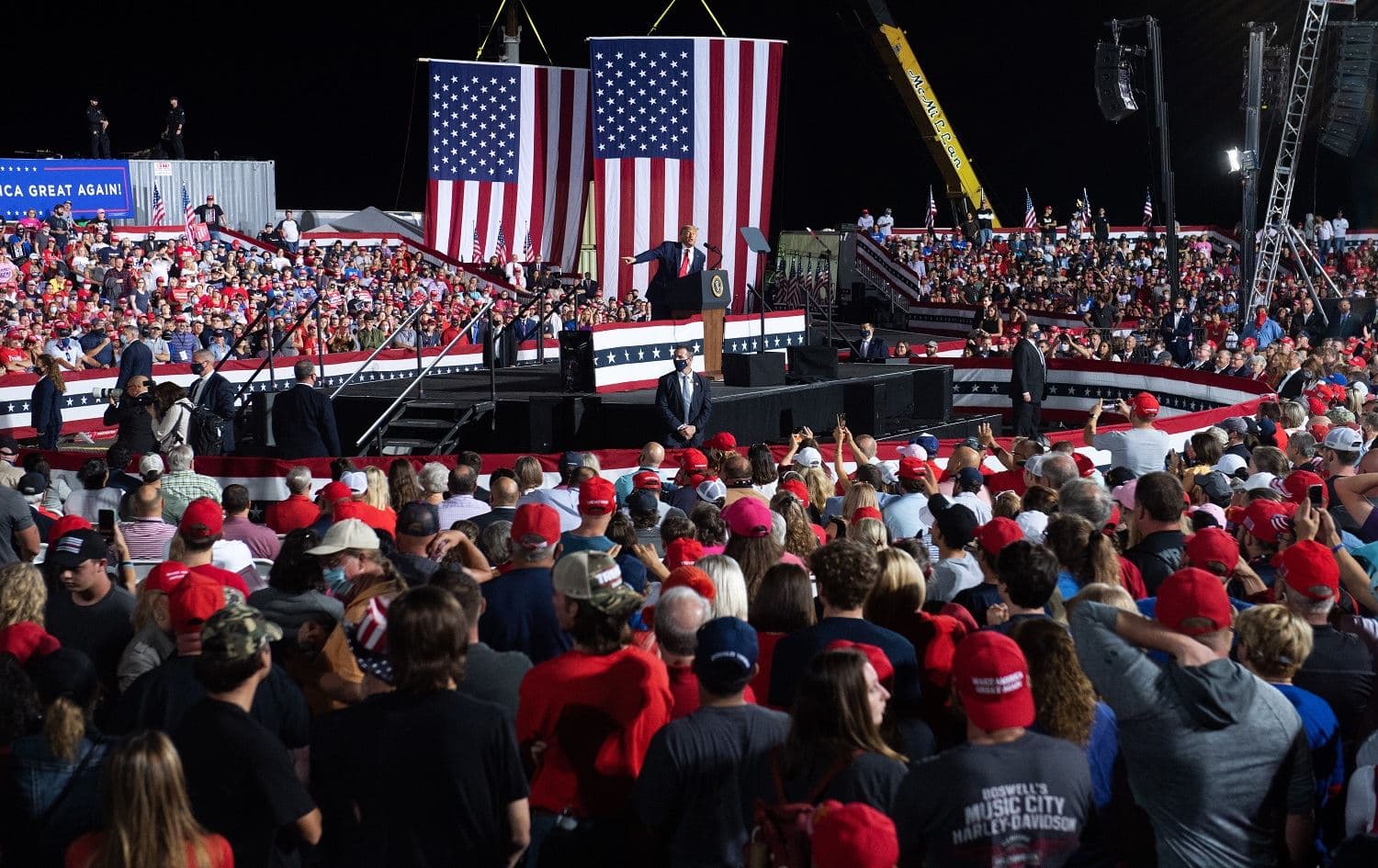  US President Donald Trump addresses supporters during a rally on October 21, 2020. Photo: Saul Loeb/AFP