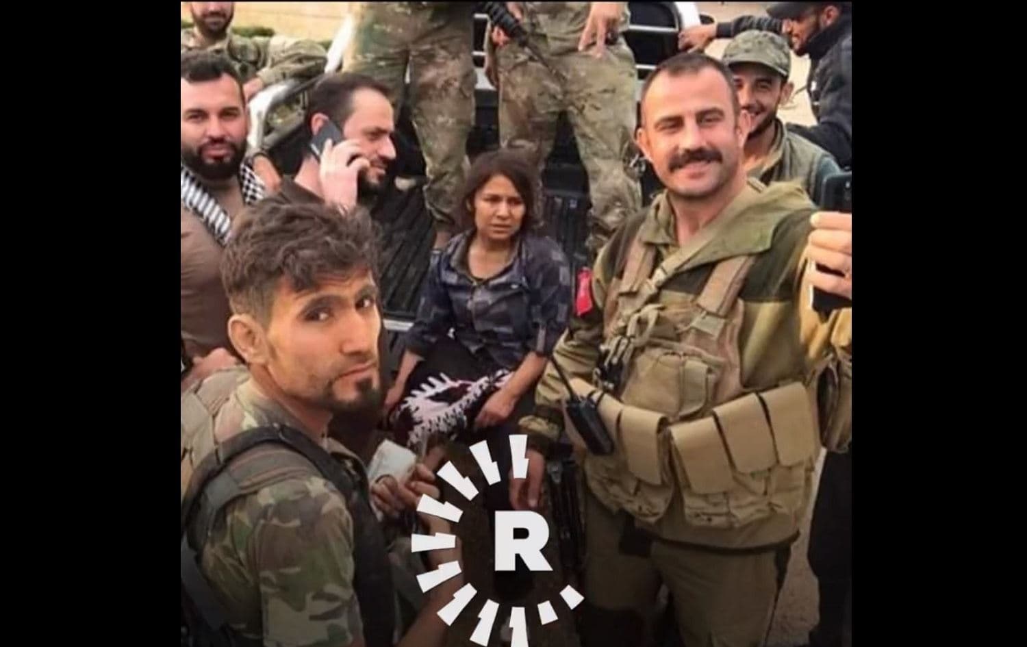 Dozgin Temo, known as Cicek Kobane, pictured after she was captured by Turkish-backed Syrian militias on October 21, 2019. Photo: image grab from video published on Telegram channels linked to the militias