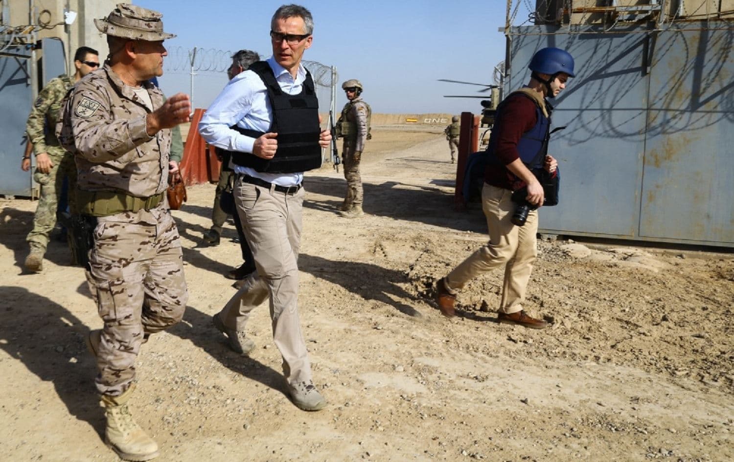 NATO Secretary General Jens Stoltenberg visited the Besmaya Range Complex in Iraq on March 5, 2018. File photo: Spc. Antonio Lewis/US Army