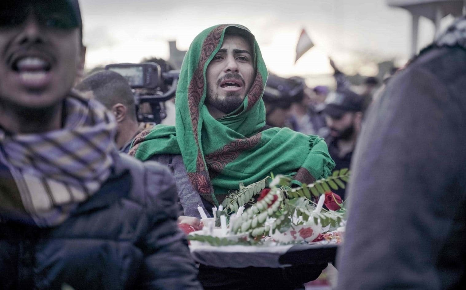 A mourner at the funeral of journalist Yussef Sattar on January 22, 2020. Photo:Ayman Henna