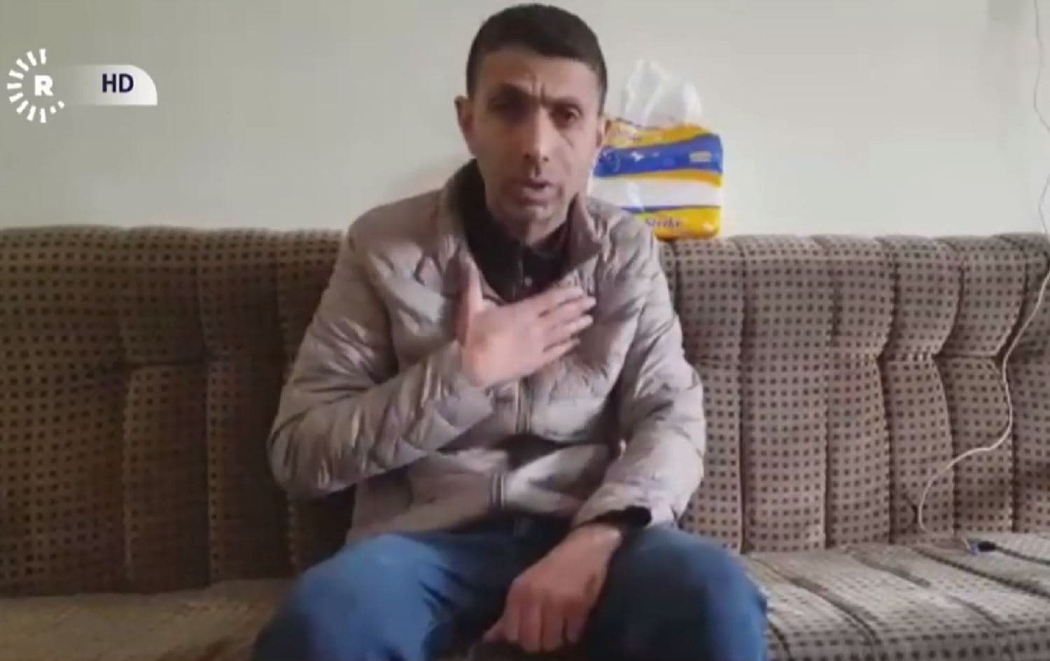 Omran Eliko, father of Rewan Eliko, asking for his child’s return from military recruitment in a video to Rudaw. November 15, 2020. Photo: Rudaw TV
