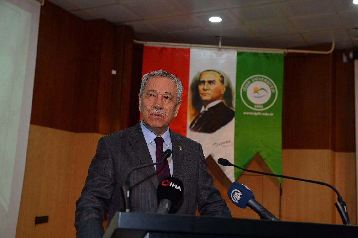  Bulent Arinc speaks at an event at Turkey's Igdir University on November 8, 2019. Photo: Arinc's Twitter account