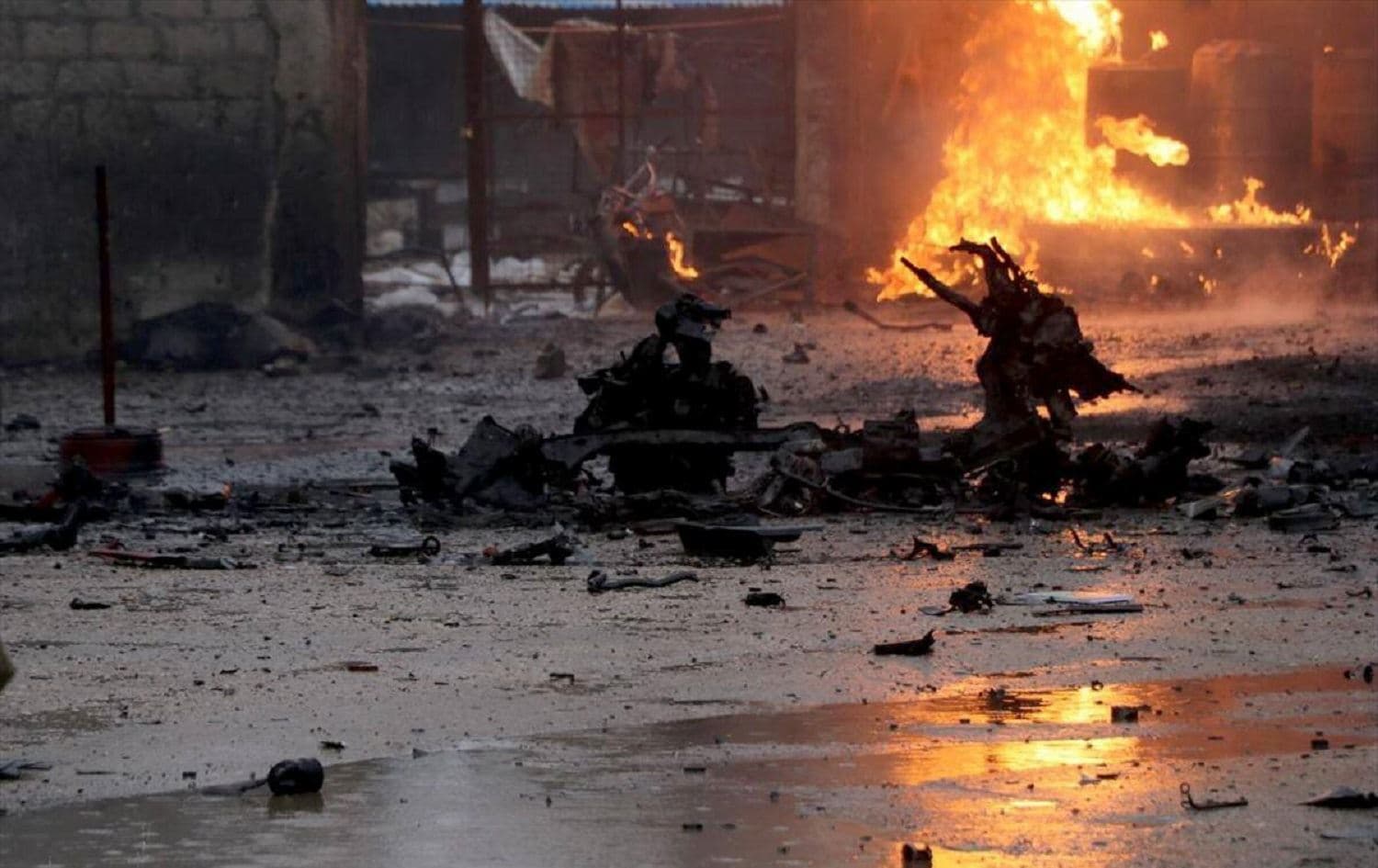 The aftermath of an explosion in northern Syria's Sari Kani in 2019. File photo: Anadolu Agency