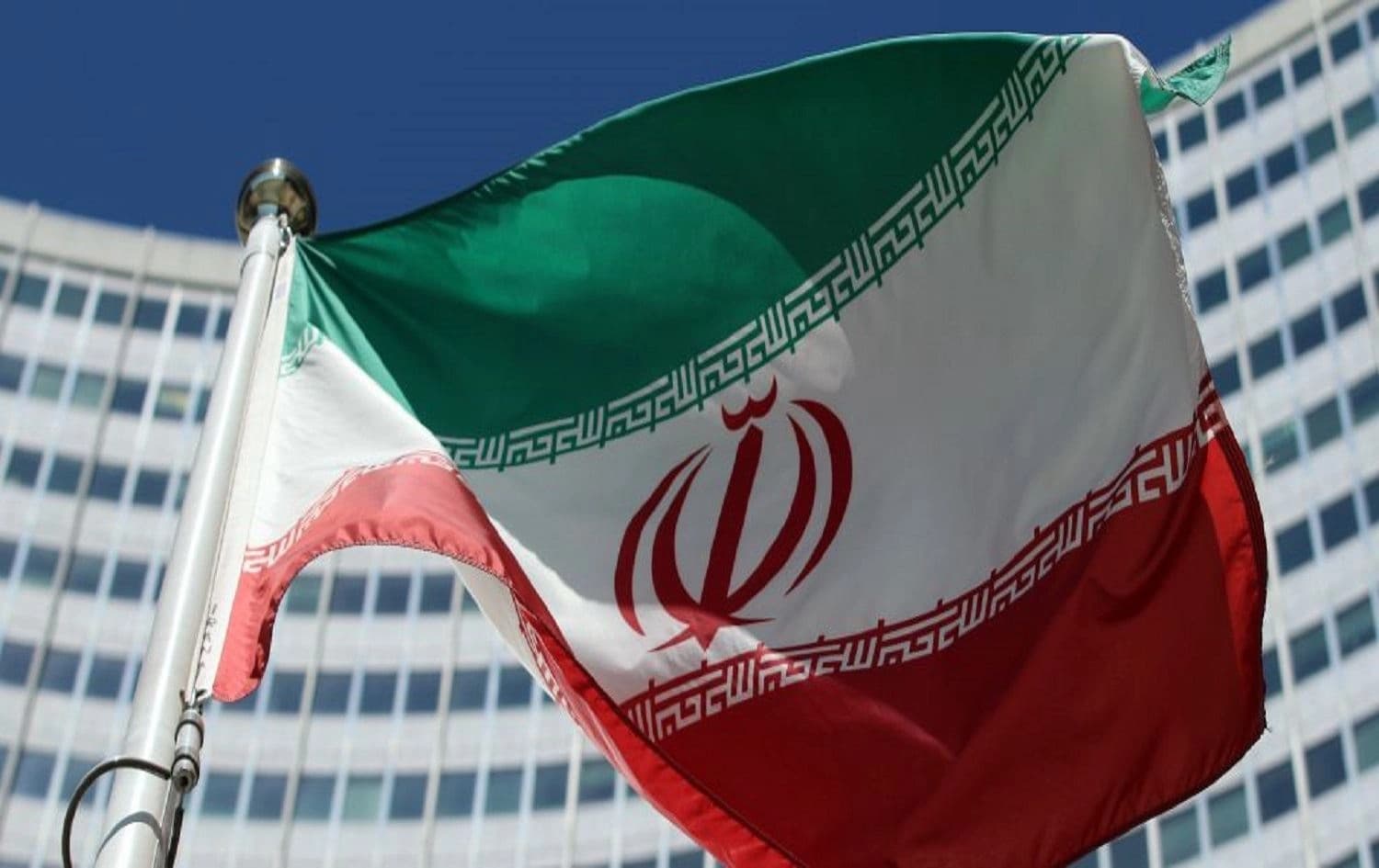 The Iranian flag flies in front of a UN Building. File photo: AP