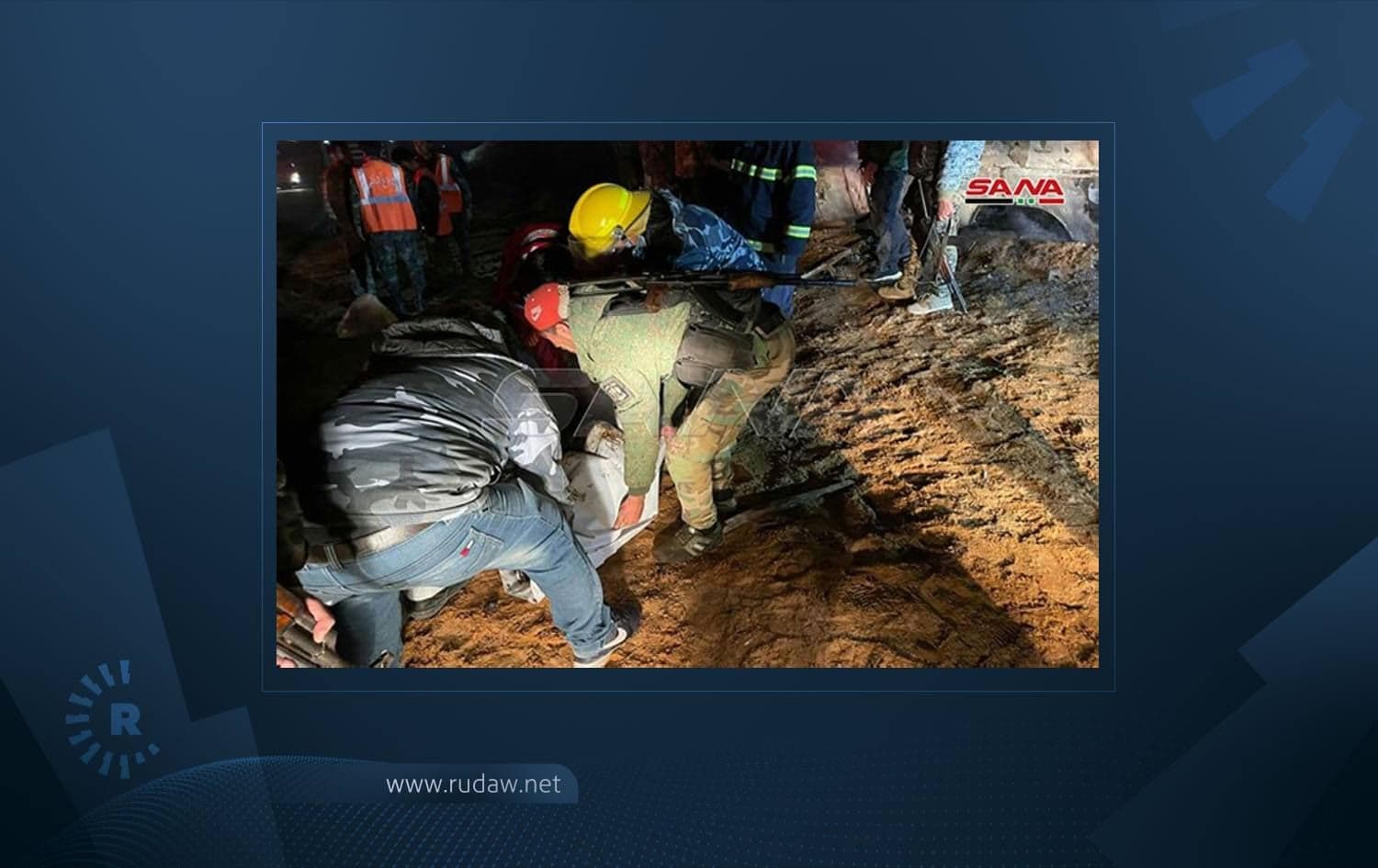 The aftermath of a deadly attack on a bus in eastern Syria on December 30, 2020. ISIS has claimed responsibility. Photo: SANA, Graphic: Ahmed Bahram/Rudaw