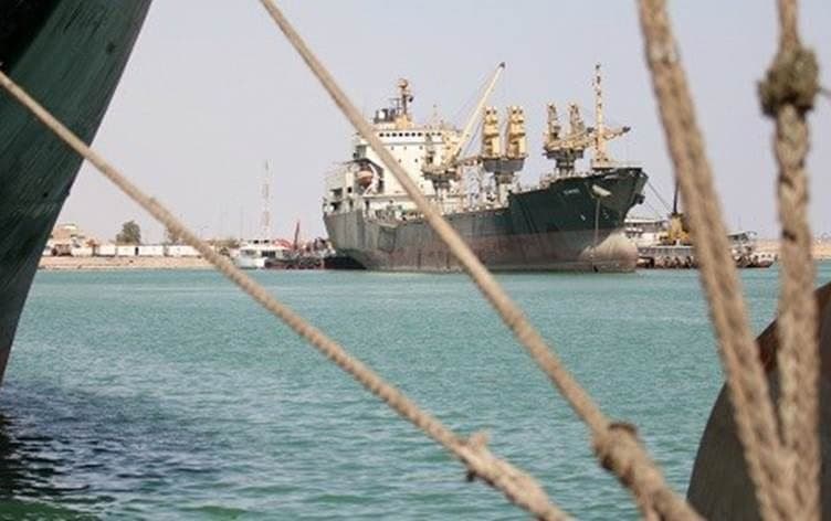 A cargo ship docked at Basra's Umm Qasr port. File photo: AFP