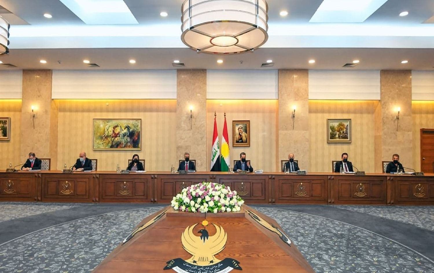 A Council of Ministers meeting in Erbil on January 7, 2021. Photo: KRG