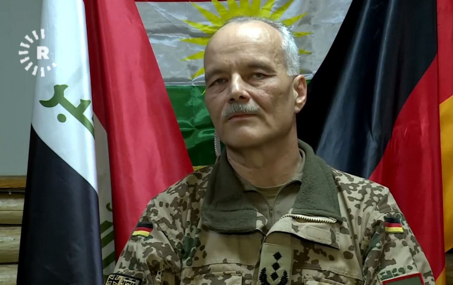 Colonel Nikolaus Nogrady, commander of German Forces in Iraq, speaks to Rudaw TV on January 15, 2020. Photo: Rudaw