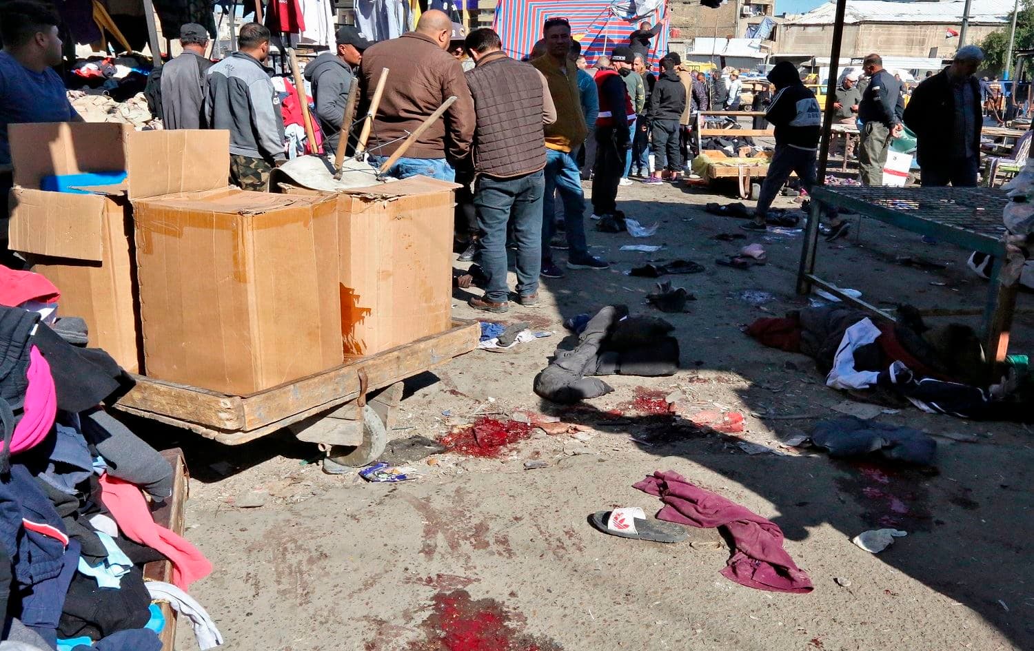  A picture shows the scene of a twin suicide bombing  in the heart of Baghdad on January 21, 2021. Photo: Sabah Arar/AFP