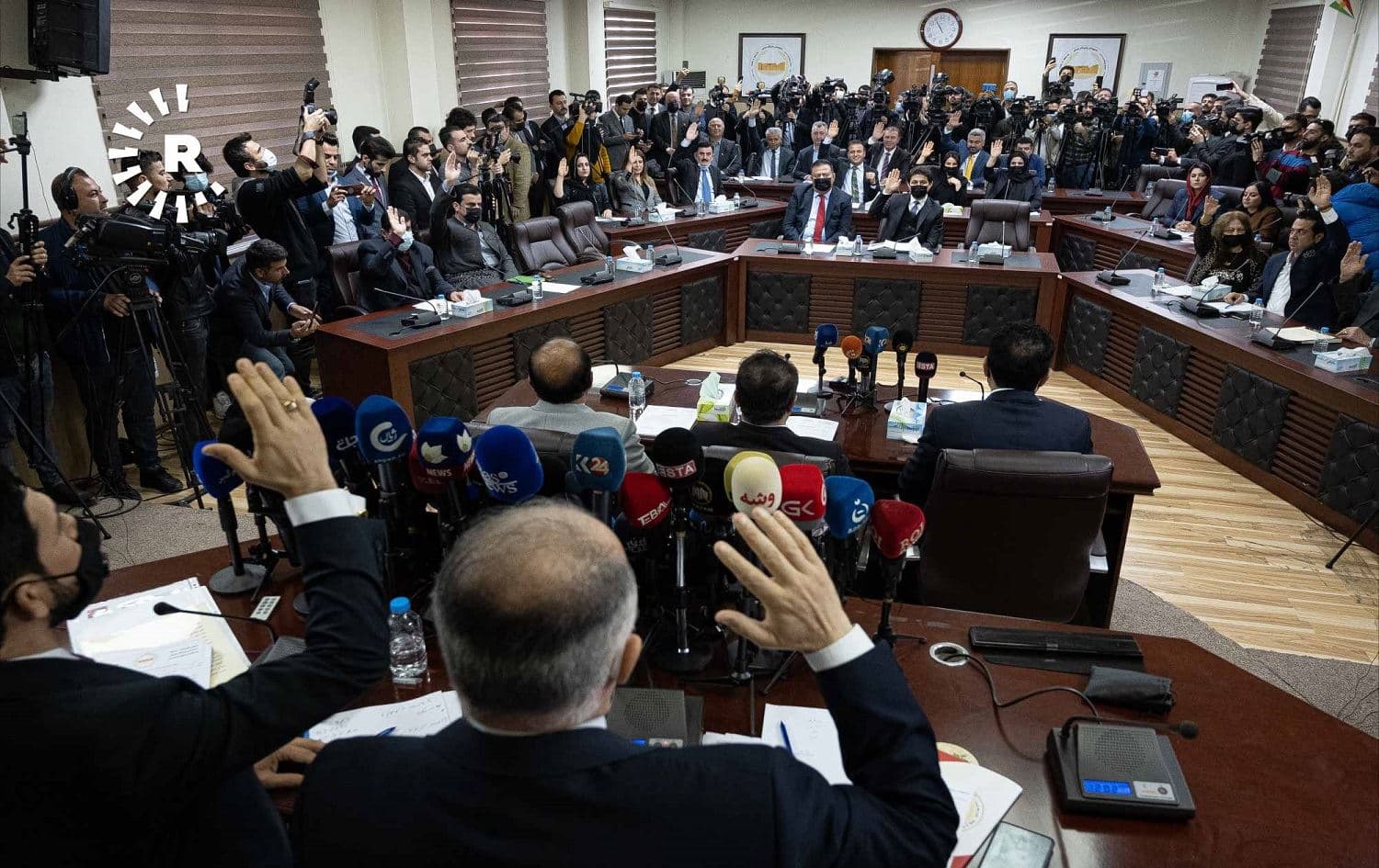 The Erbil provincial council voting the Erbil governor in. February 8, 2021. Photo: Bilind T. Abdullah / Rudaw