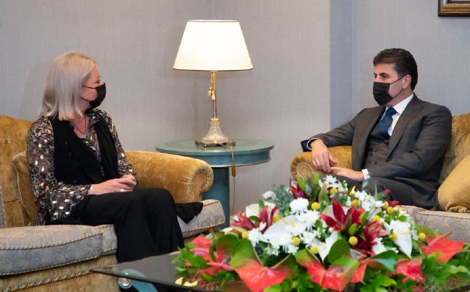 Jeanine Hennis-Plasschaert, Special Representative of the Secretary-General of the United Nations in Iraq, met with the President of Kurdistan Region Nechirvan Barzani in Erbil on February 14, 2021. Photo: KRG