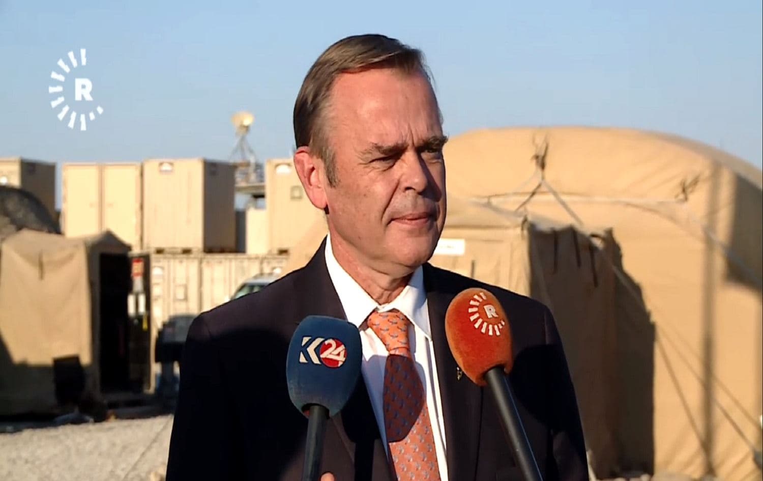 Dutch Ambassador to Iraq Michel Rentenaar speaks to reporters in Erbil on February 22, 2021. Photo: screenshot/Rudaw