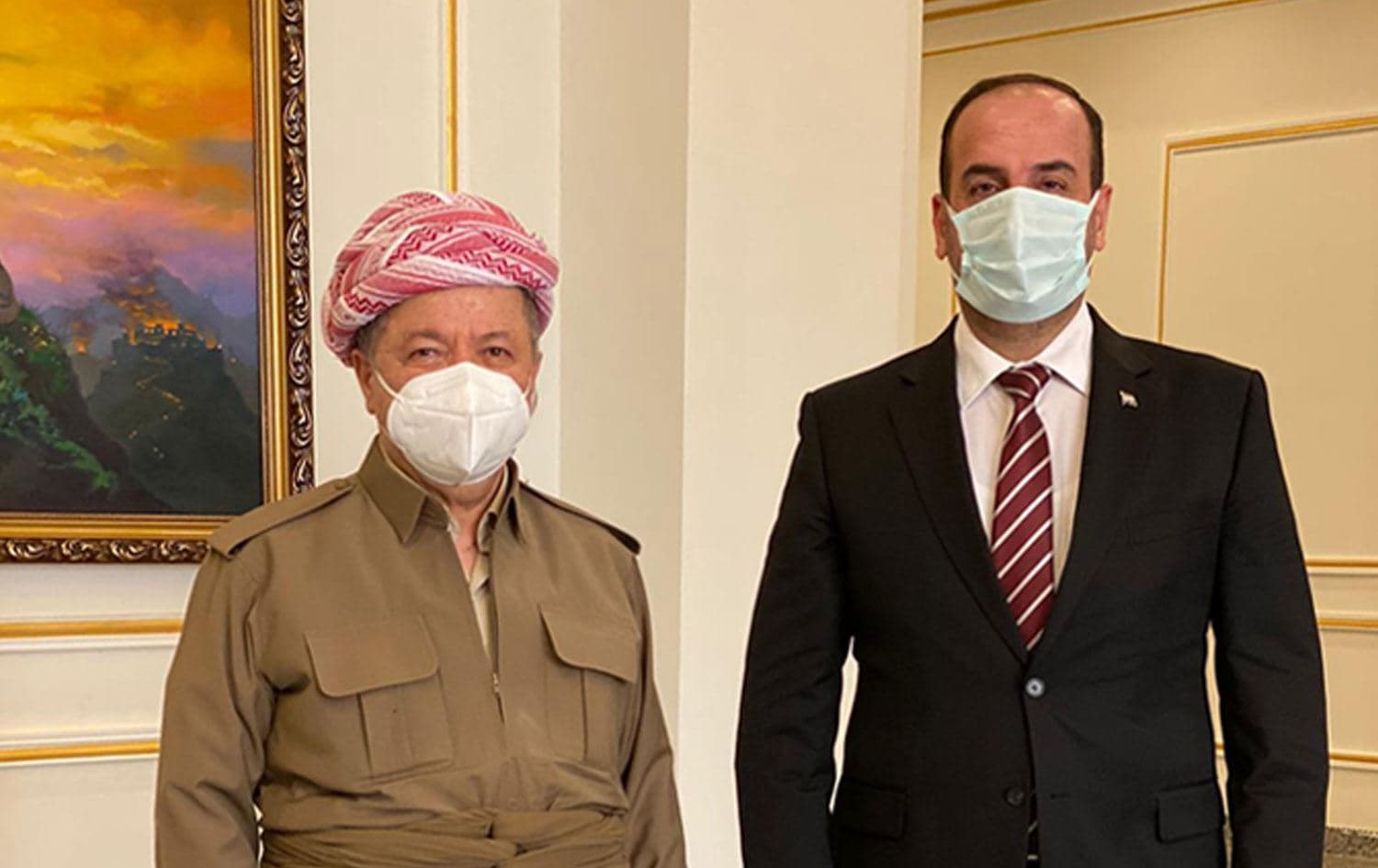 [From left] Masoud Barzani and Naser al-Hariri in Erbil. Date: March 3, 2021. Photo: Hariri's Twitter account