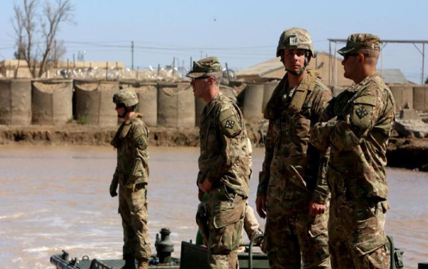 US army forces supervise during a training session at Camp Taji, north of Baghdad. File photo: AFP