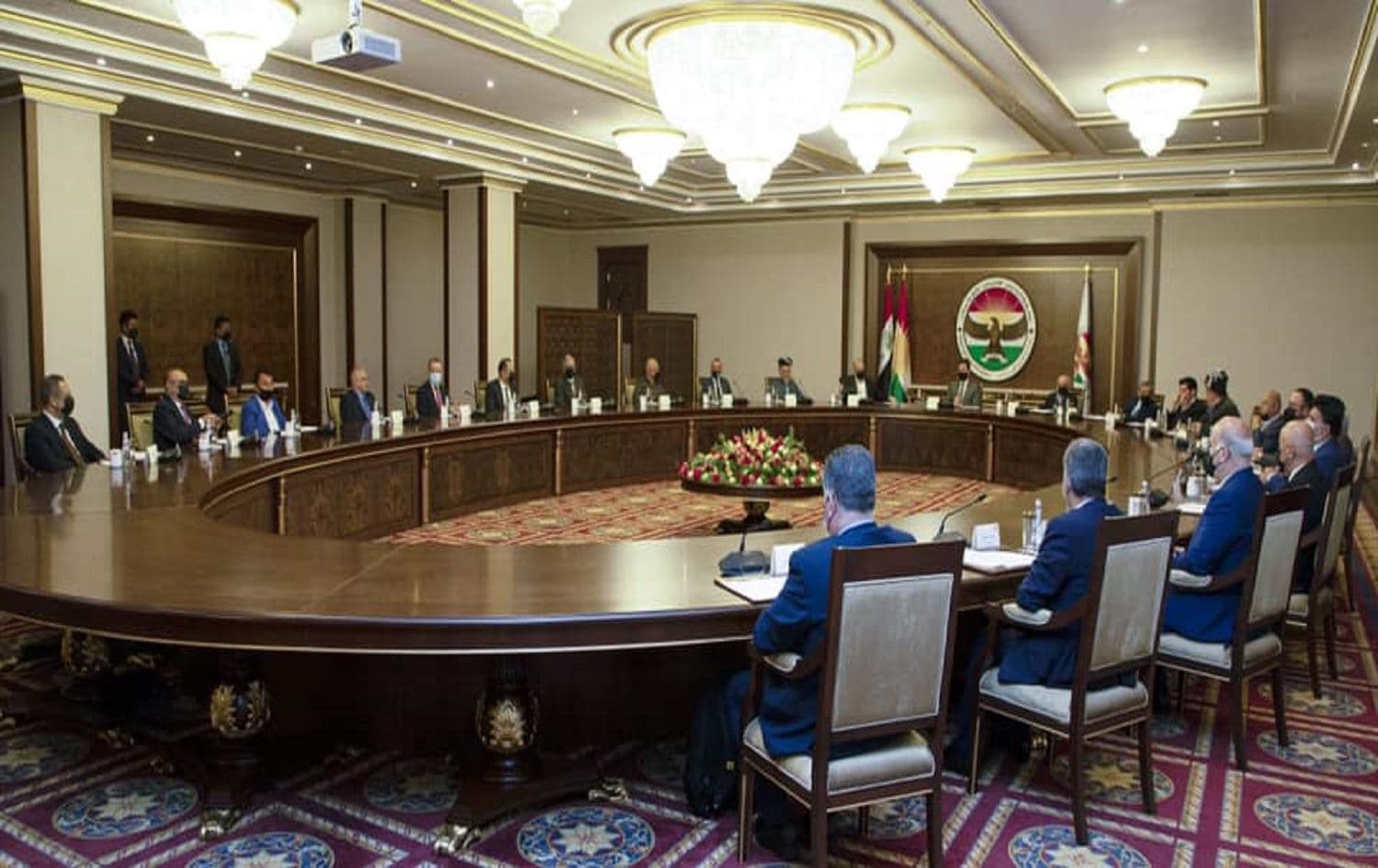 Leaders of Kurdistan Region political parties meet on April 8, 2021. Photo: President Barzani/Facebook 