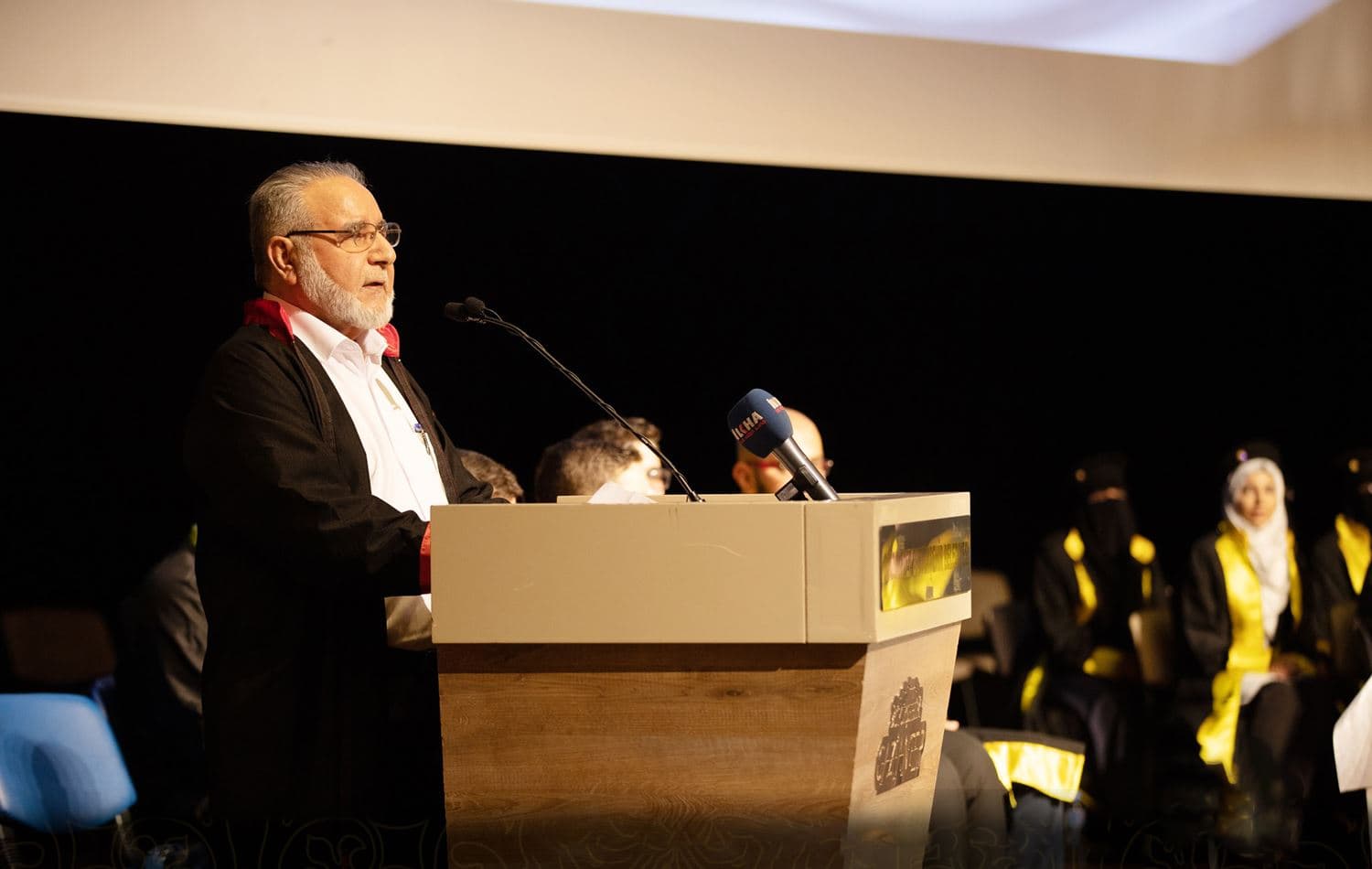 File photo of Mustafa Muslim speaking at an event of Ez-Zehra University. Photo: the university