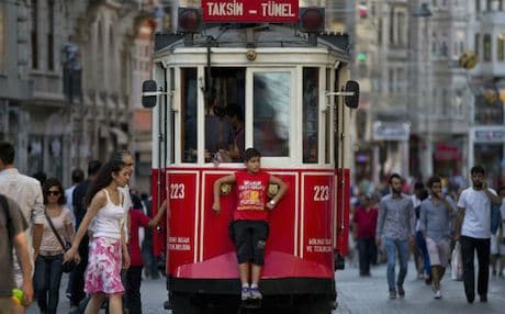 Istanbul streetcar. Photo: AP