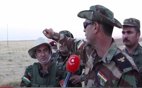 The Kurdish forces went on the offensive on Sunday after Islamic militants captured Shangal 200 kilometers west of Erbil.
