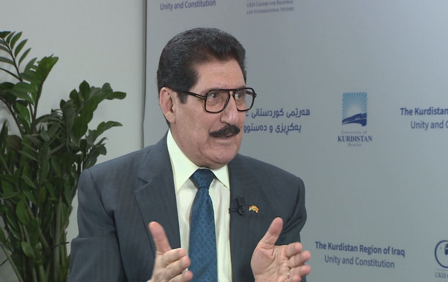 Fazil Mirani speaking to Rudaw's Sangar Abdulrahman in Erbil on May 20. Photo: screenshot 