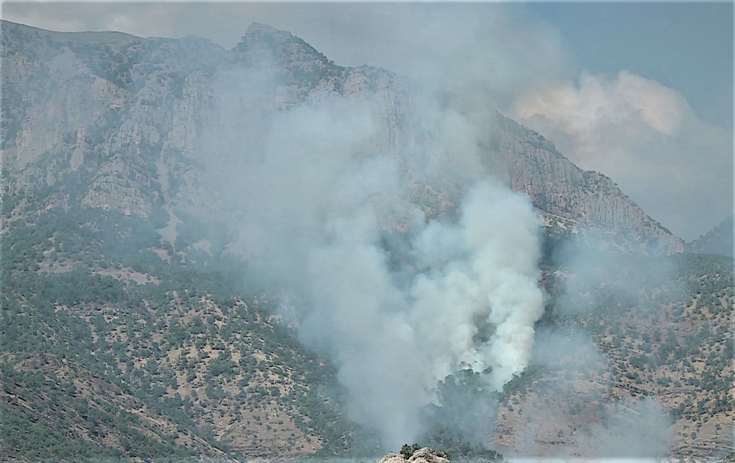 Turkish bombardments in Duhok province on May 21, 2021. Photo: screenshot/Rudaw