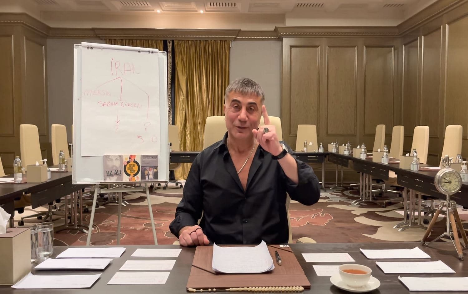 Sedat Peker appears in a video published to his YouTube channel on May 23, 2021. Photo: screenshot