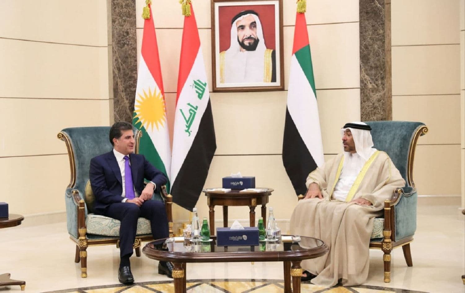 President Barzani meets with the UAE's Minister of State Ali al-Sayegh in Abu Dhabi on June 11, 2021. Photo: Presidency