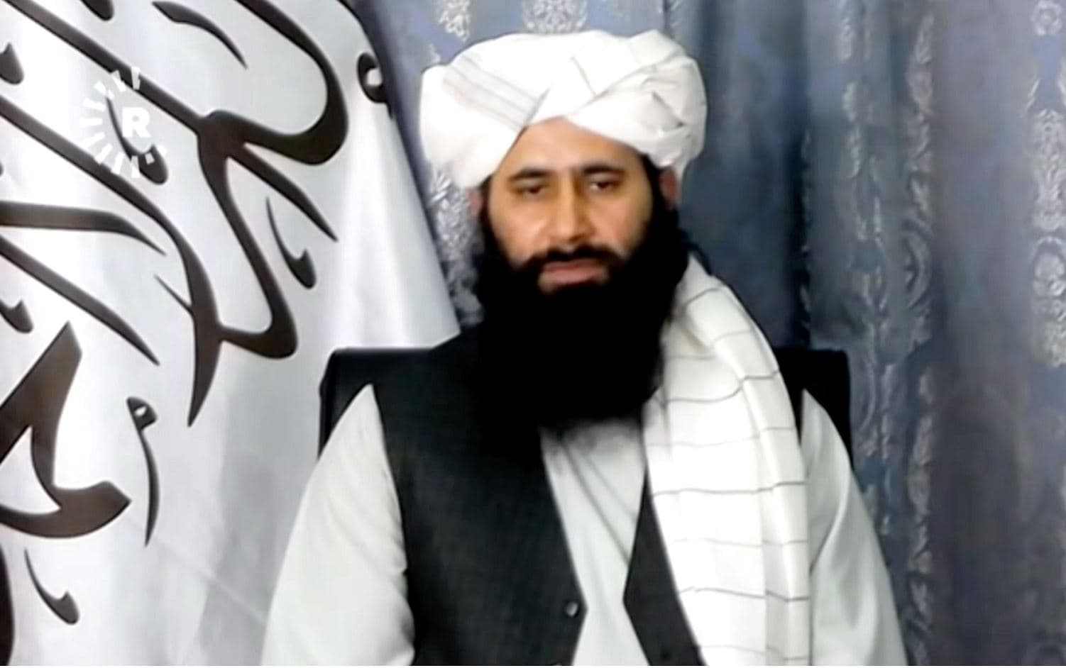 Mohammed Naeem, a Taliban spokesperson, speaks to Rudaw TV on July 2, 2021. Photo: Screengrab from interview