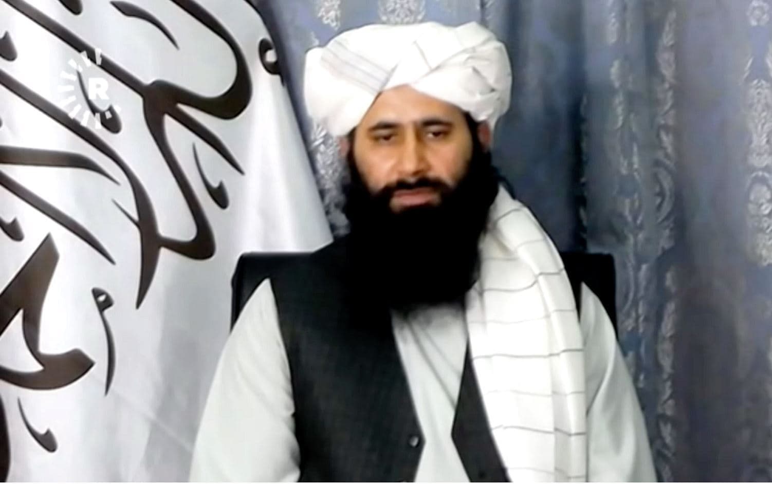 Taliban spokesperson Mohammed Naeem speaks to Rudaw on July 2, 2021. Photo: Rudaw